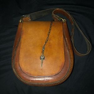 VTG LEATHER crossbody satchel